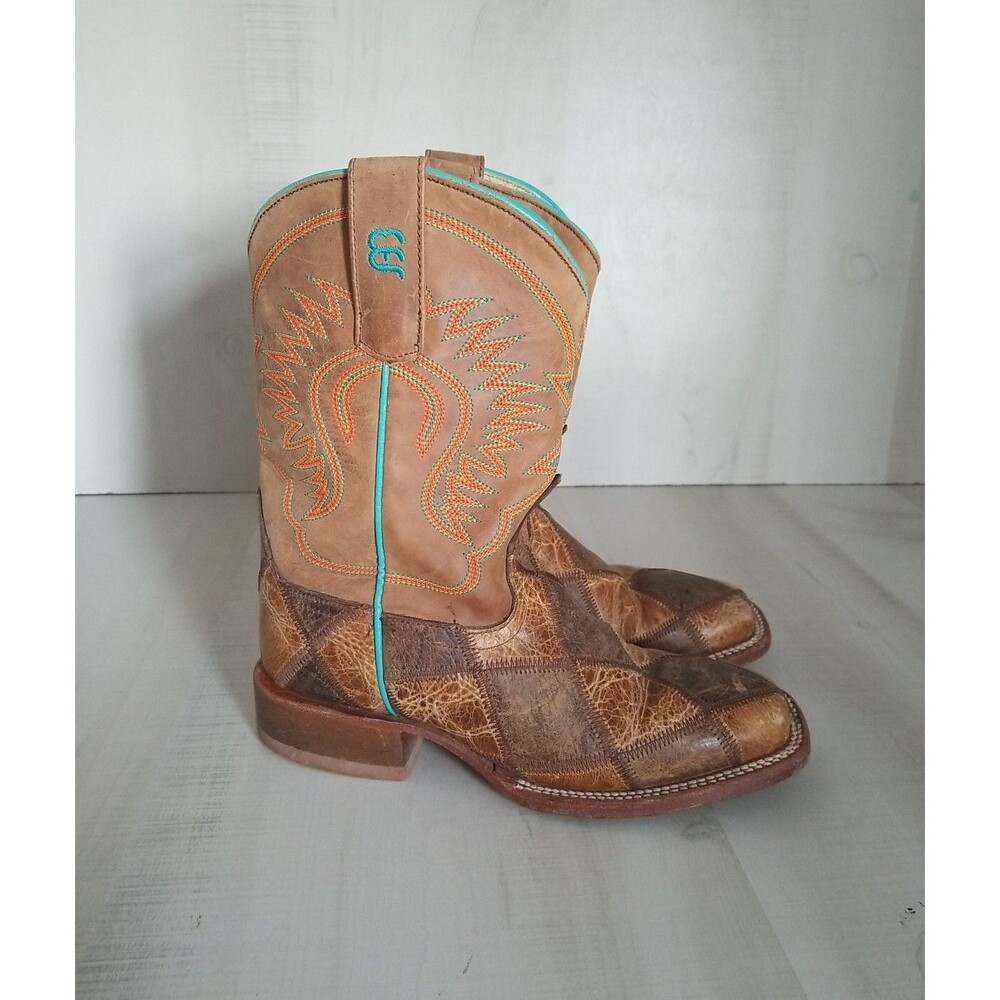 HORSE POWER ANDERSON BEAN KID'S YOUTH TRAIN PATCHWORK  BOOTS 1053 SIZE 12